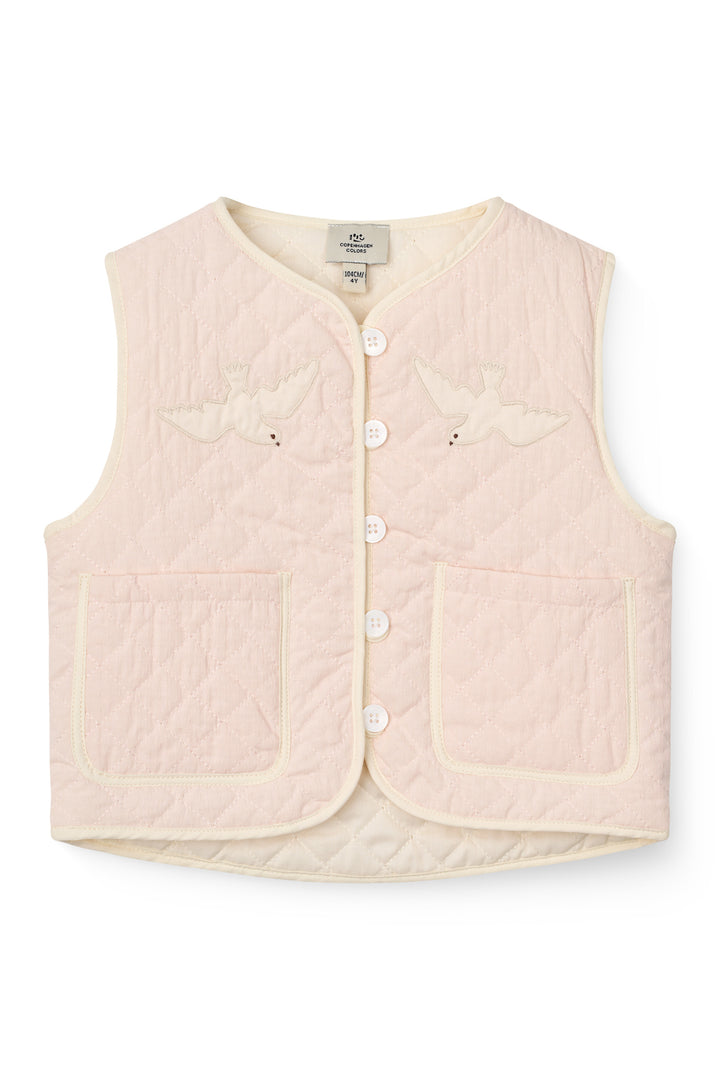 QUILTED VEST M. MØNSTER - DUSTY ROSE COMB.