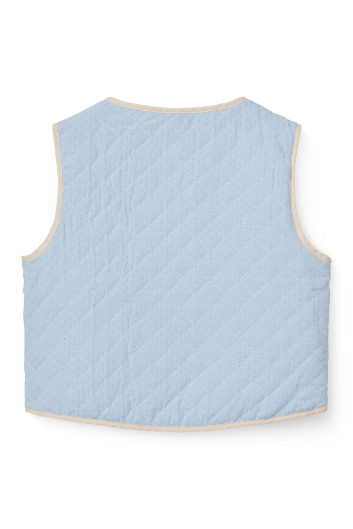QUILTED VEST M. MØNSTER - LT. BLUE COMB.