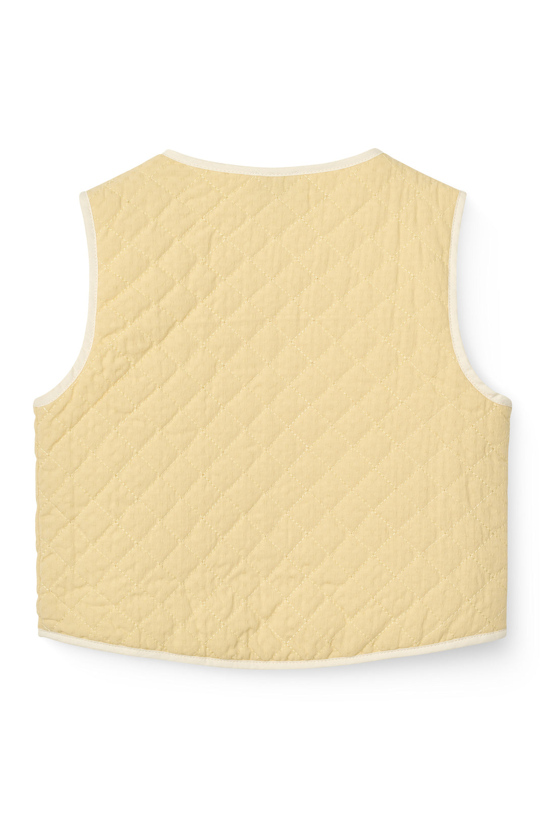QUILTED VEST M. MØNSTER - PALE YELLOW COMB.