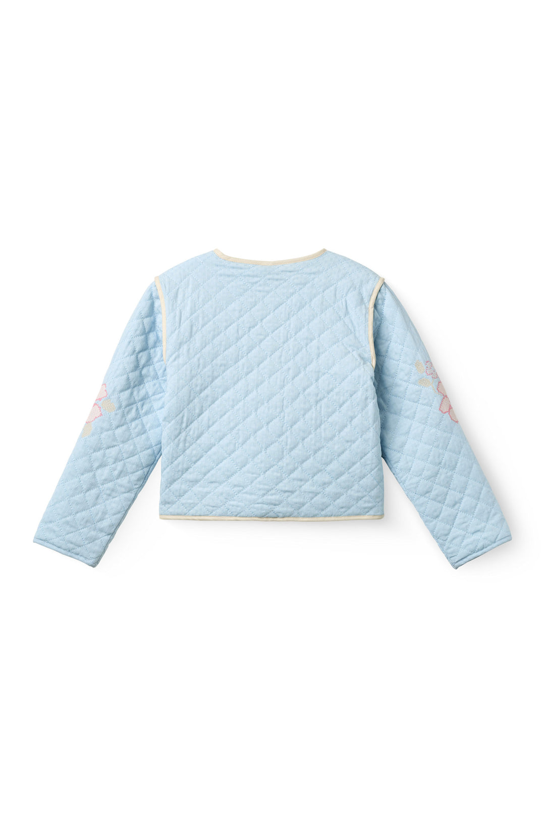 QUILTED JAKKE - LT. BLUE COMB.