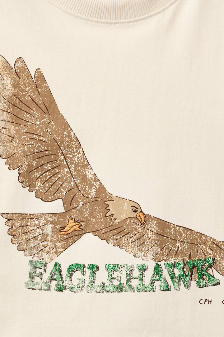 T-SHIRT M. ØRNE PRINT - CREAM COMB.