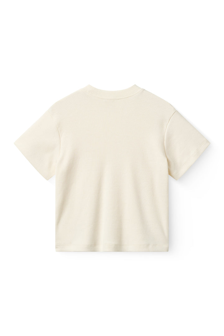 MOB RIB T-SHIRT MED RIB KANT - CREAM