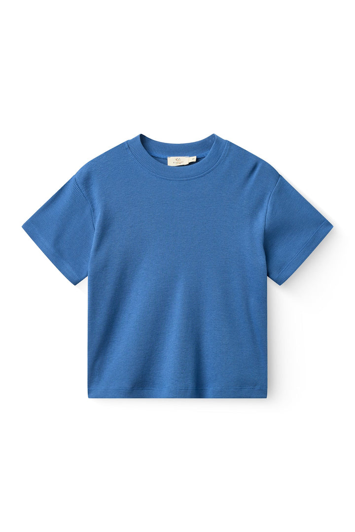MOB RIB T-SHIRT MED RIB KANT - SHARP BLUE
