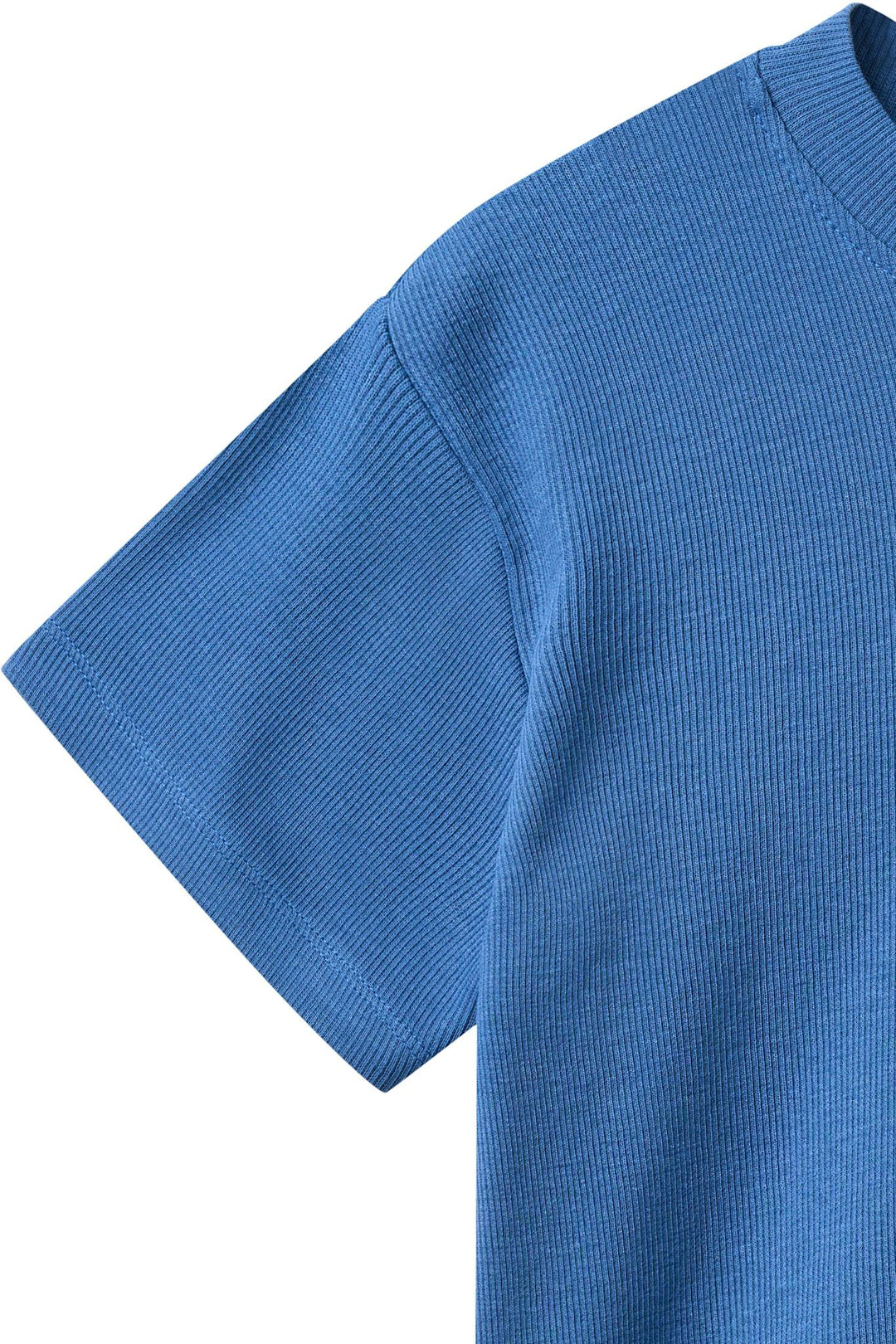 MOB RIB T-SHIRT MED RIB KANT - SHARP BLUE