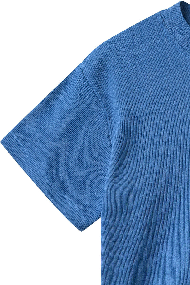 MOB RIB T-SHIRT MED RIB KANT - SHARP BLUE