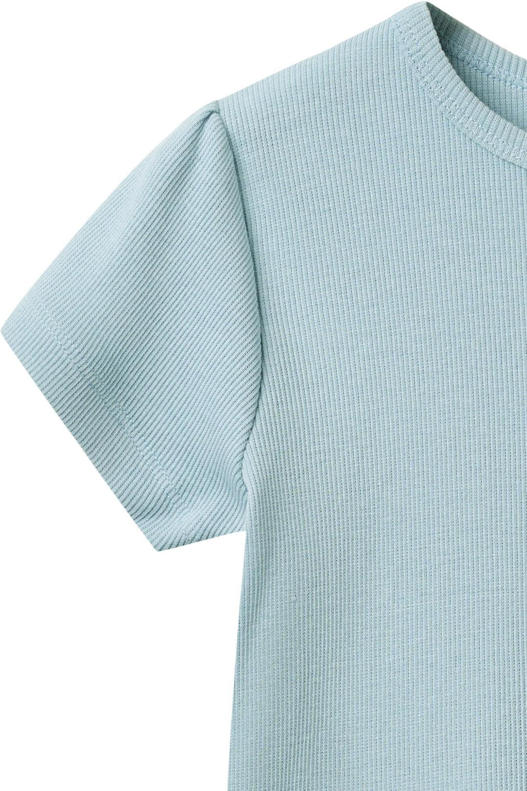 MODAL RIB T-SHIRT - DUSTY BLUE