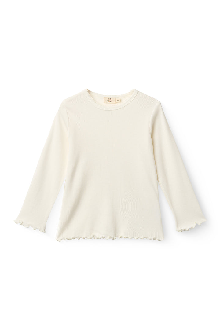 MODAL RIB LS TEE W. PICOT - CREAM