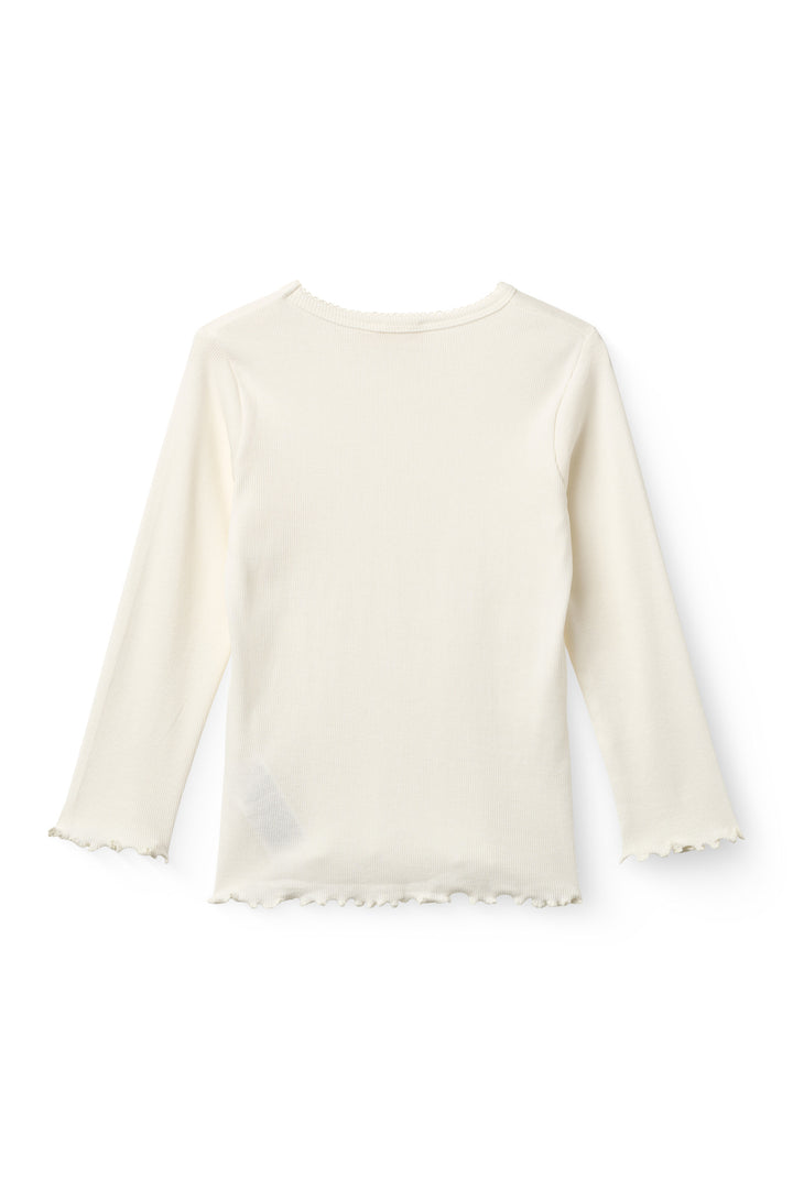 MODAL RIB LS TEE W. PICOT - CREAM
