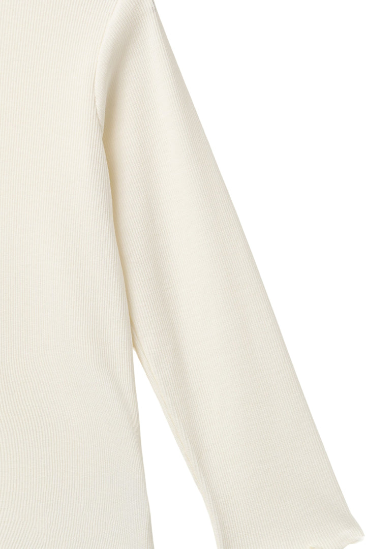 MODAL RIB LS TEE W. PICOT - CREAM