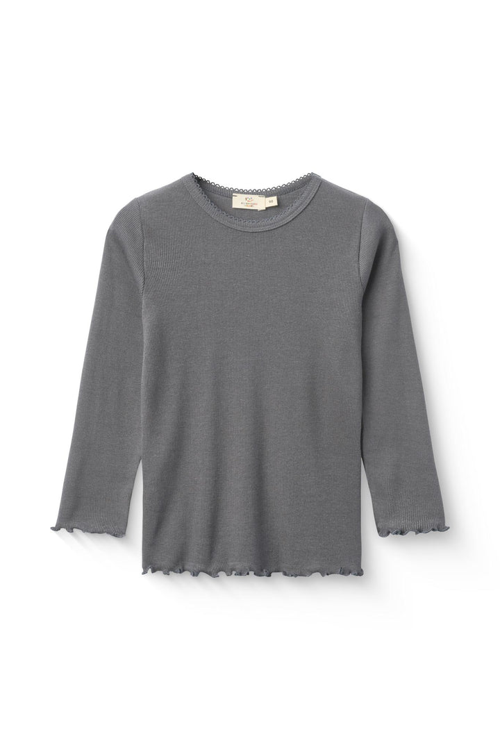 MODAL RIB LS TEE W. PICOT - GREY MEL.