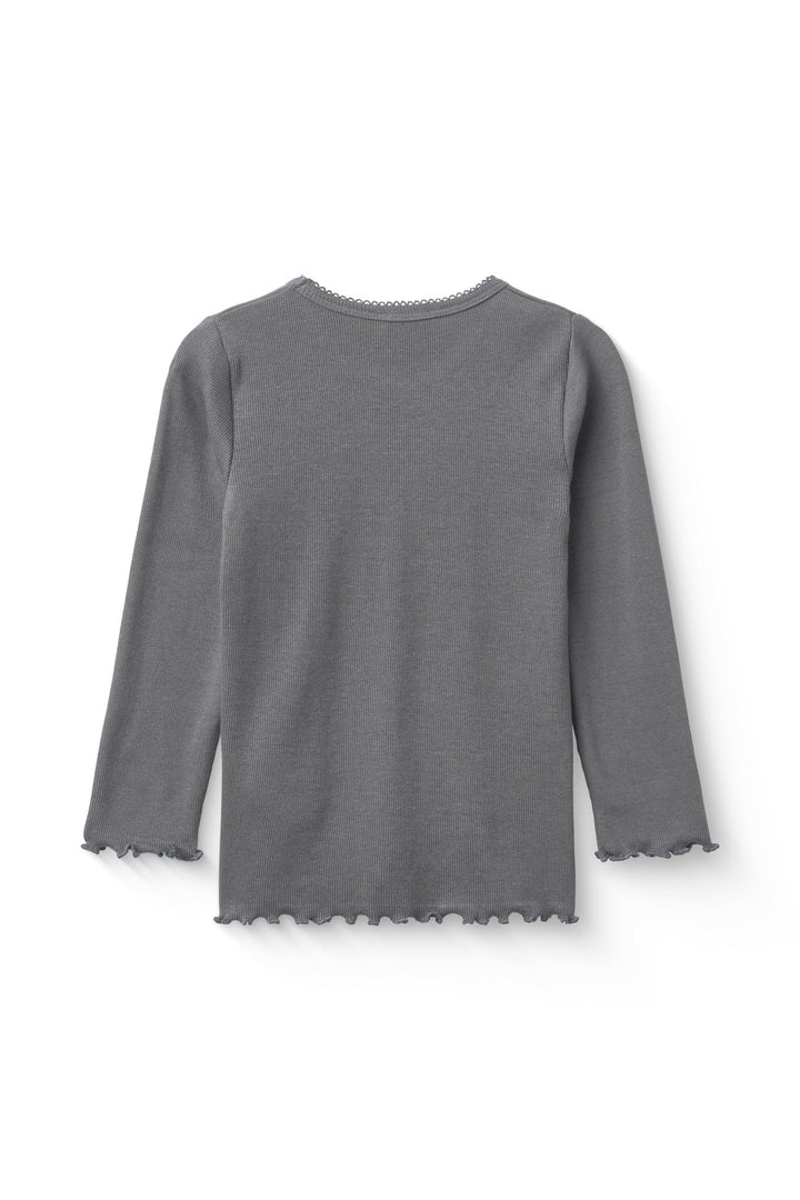MODAL RIB LS TEE W. PICOT - GREY MEL.