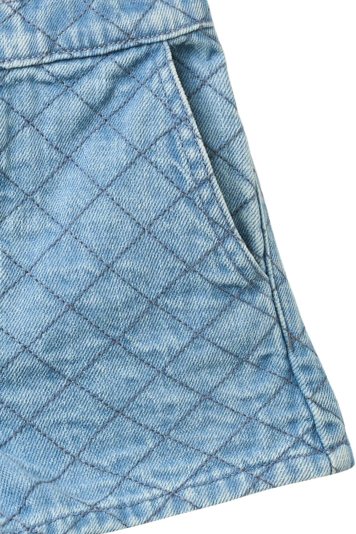 økologisk Denim Quilted Shorts - Washed Blue Quilt