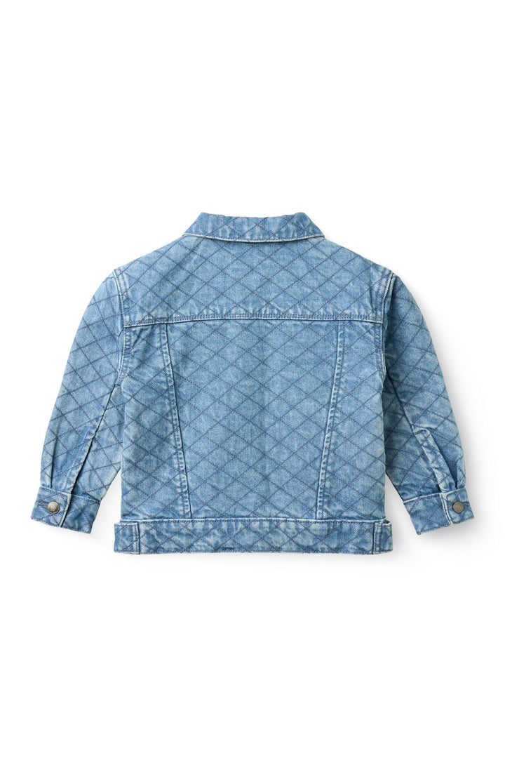 ØKOLOGISK QUILTED DENIM JAKKE - LT. WASHED BLUE QUILT