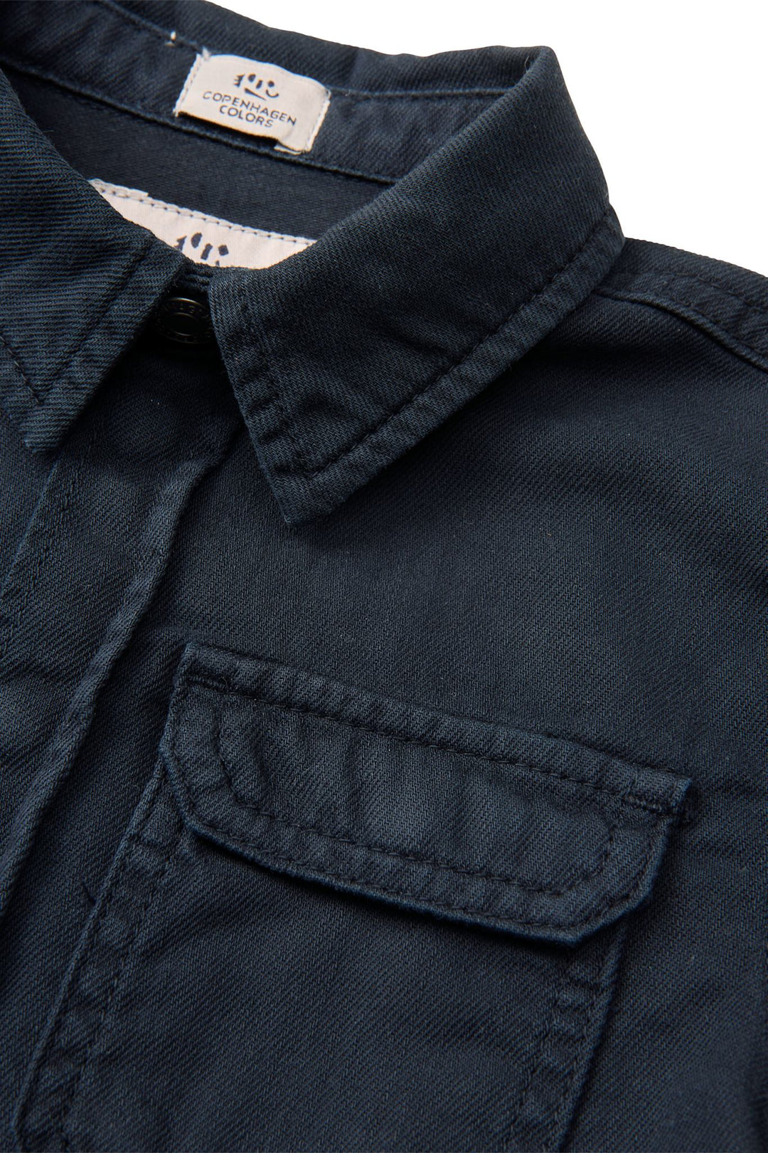 SAFARI SKJORTE I TWILL MED KORTE ÆRMER - NAVY