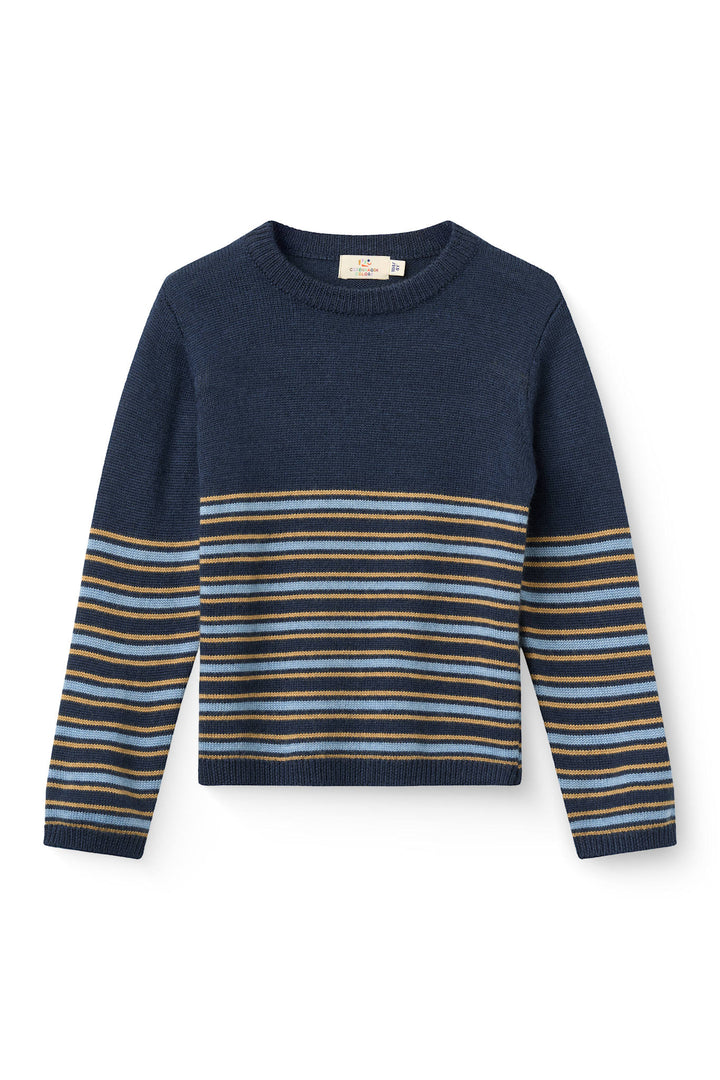 Merino Striketrøje - Navy Comb.