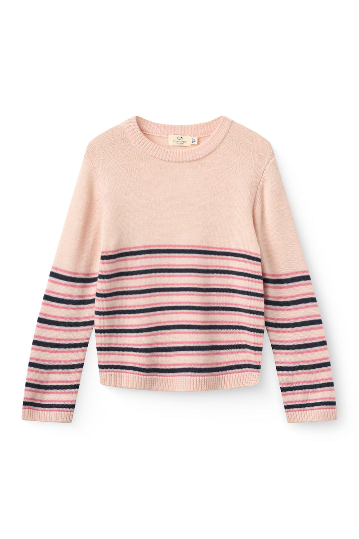Merino Striketrøje - Soft Pink Comb.