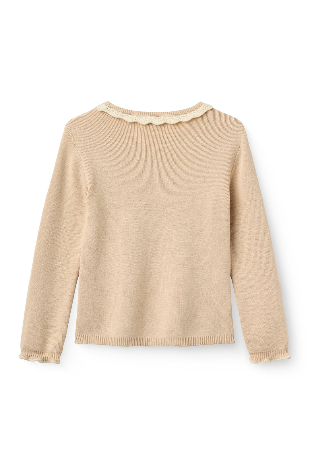 LS Blouse w. Deco Neck - Beige Comb.