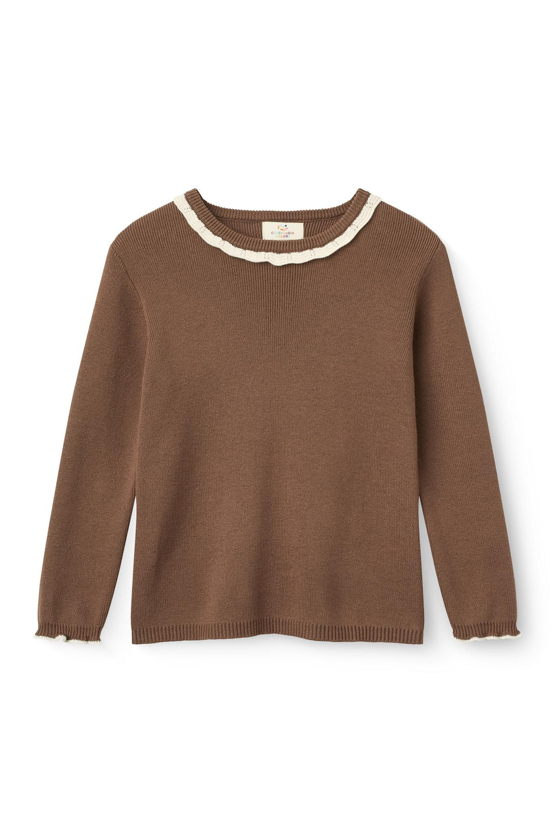 LS Blouse w. Deco Neck - Walnut Comb.