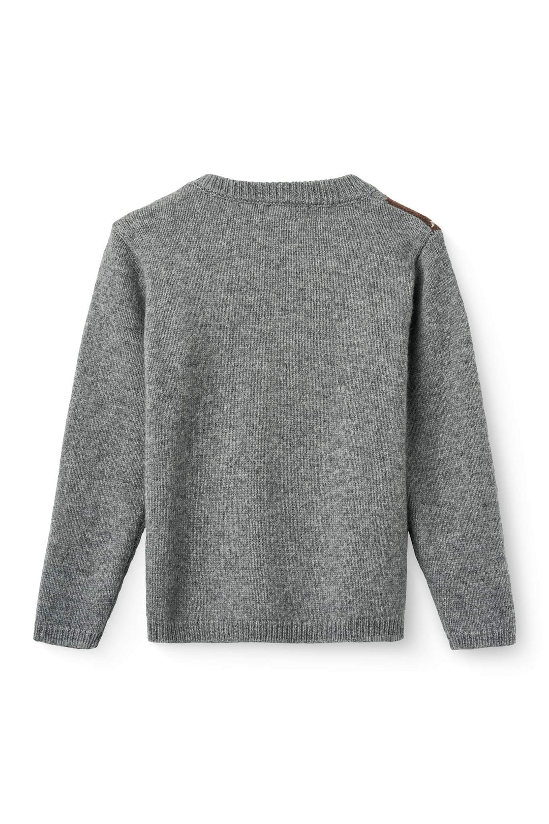 Striktrøje m. Rudediamant Mønster - Grey Mel./Dk. Brown/Navy Comb.