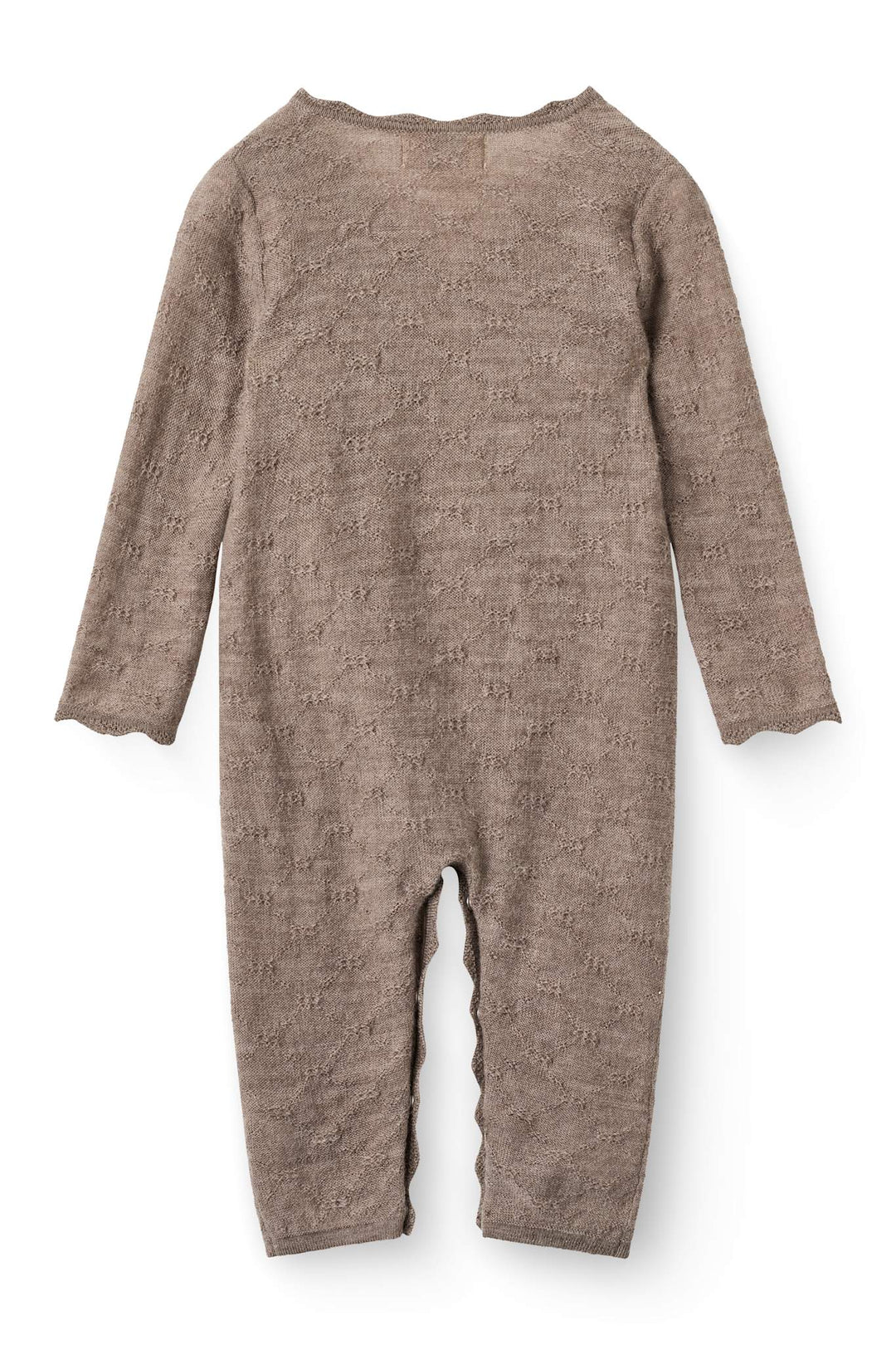 Tyndstrikket Merino Heldragt m. Skråkukning - Natural Melange