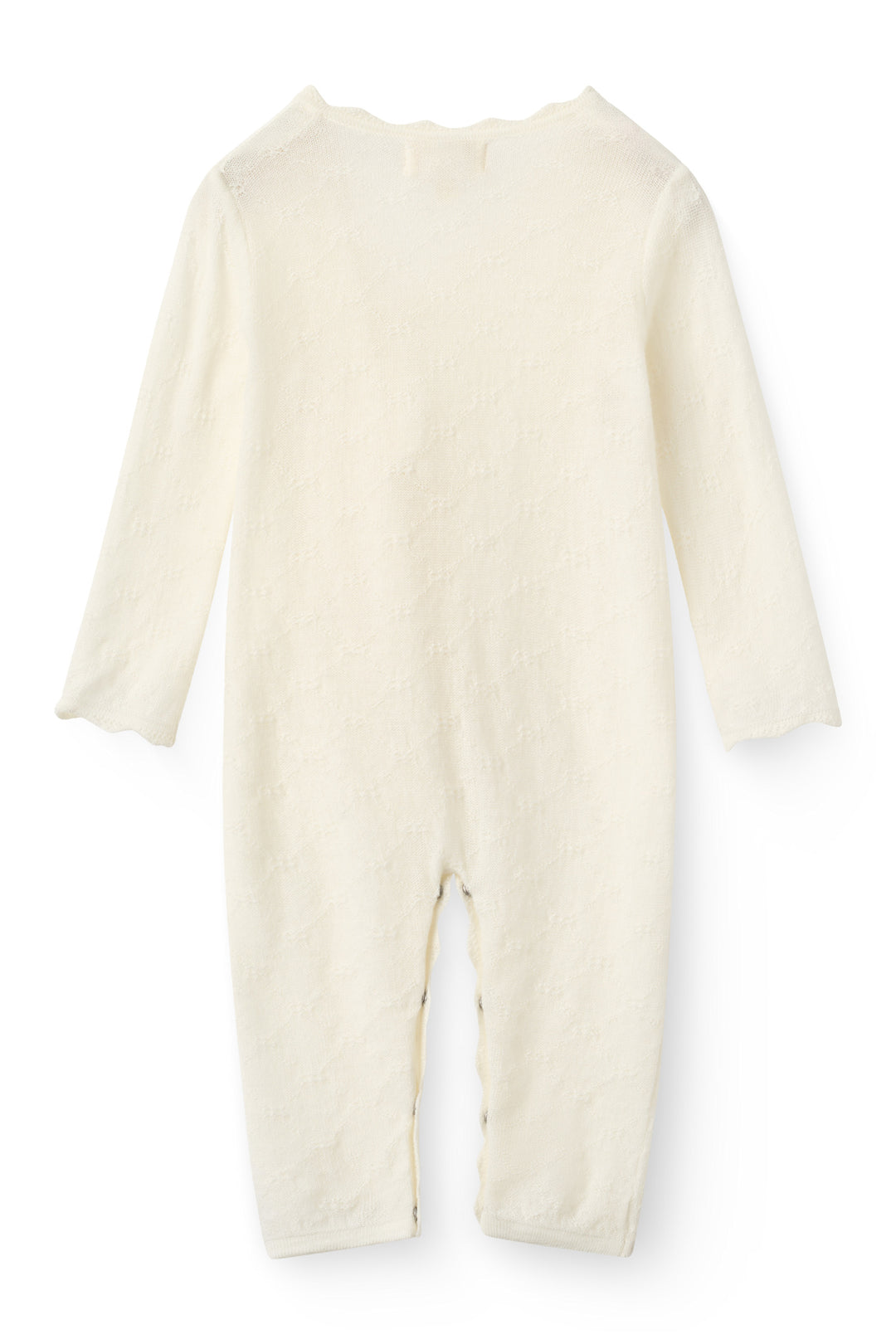 Tyndstrikket Merino Heldragt m. Skråkukning - White