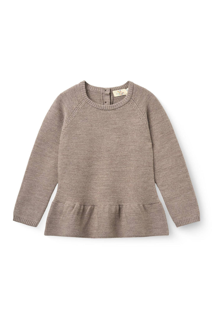 Merino Strikbluse - Natural Melange