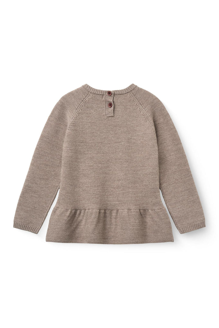 Merino Strikbluse - Natural Melange