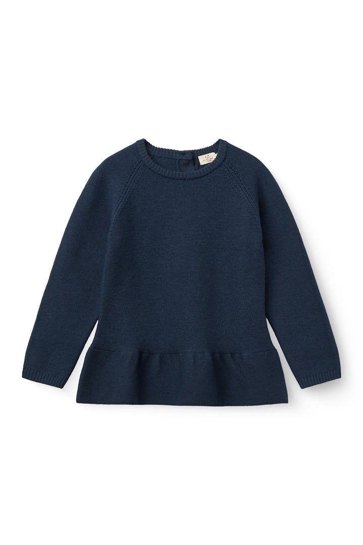 Merino Strikbluse - Navy