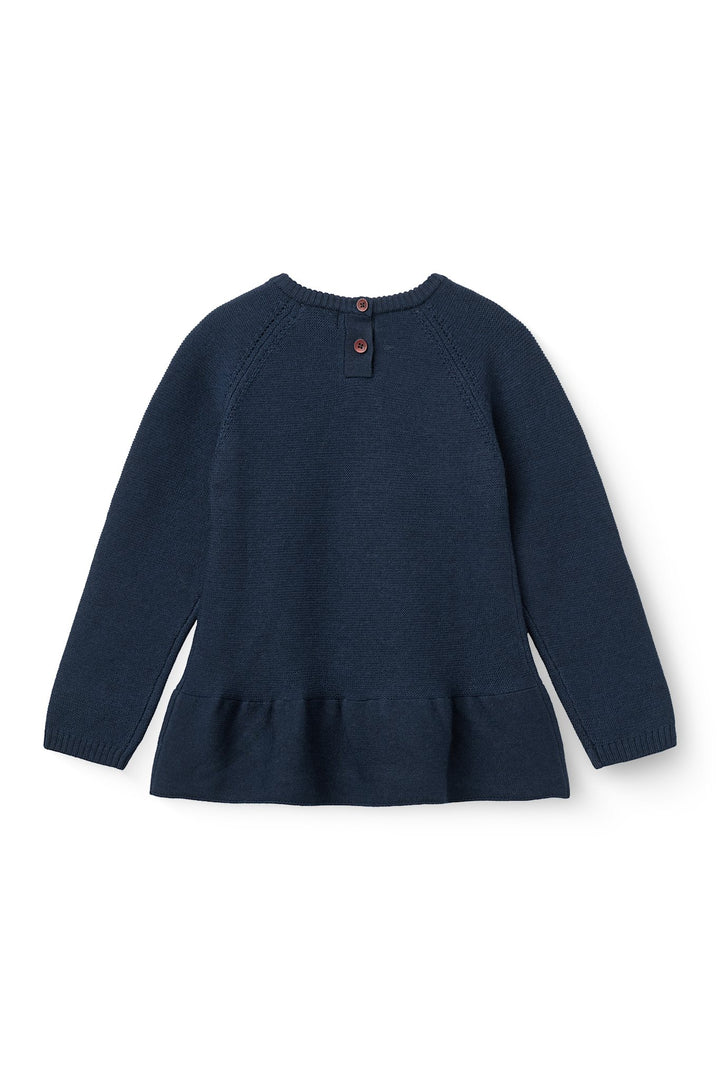 Merino Strikbluse - Navy
