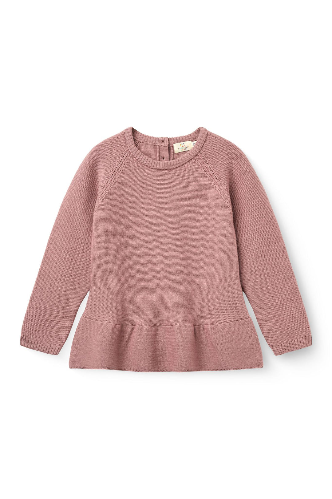 Merino Strikbluse - Winter Rose