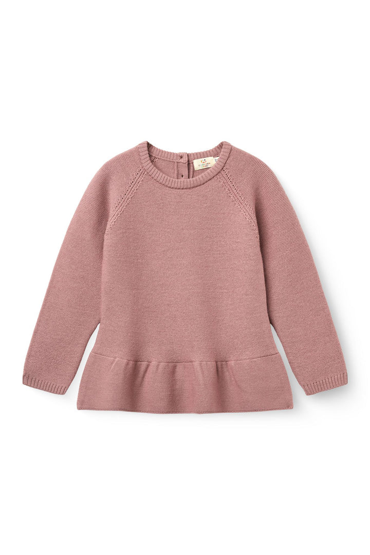 Merino Strikbluse - Winter Rose