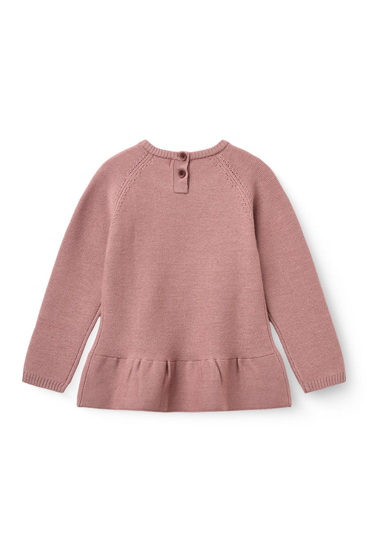 Merino Strikbluse - Winter Rose
