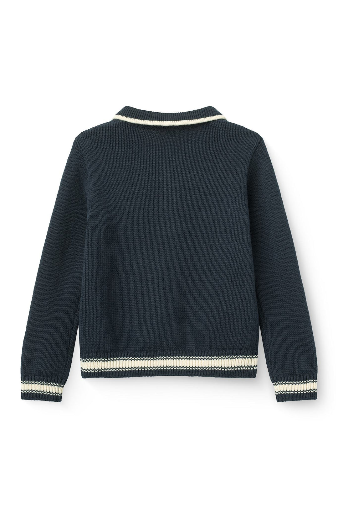 Strikket Cardigan m. Jacquard - Navy Comb.