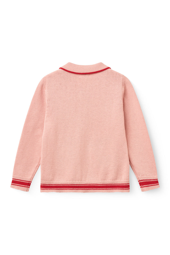 Strikket Cardigan m. Jacquard - Mellow Rose Comb.