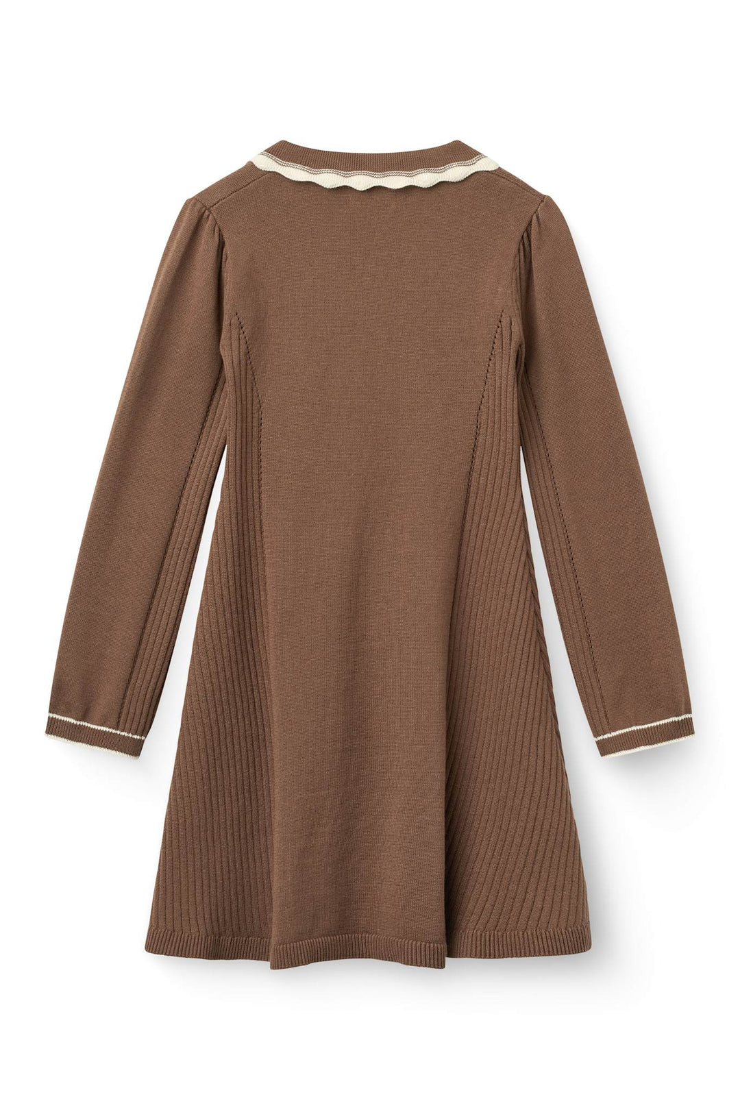 Strikket A-Shape Kjole m. Krave - Walnut Comb.