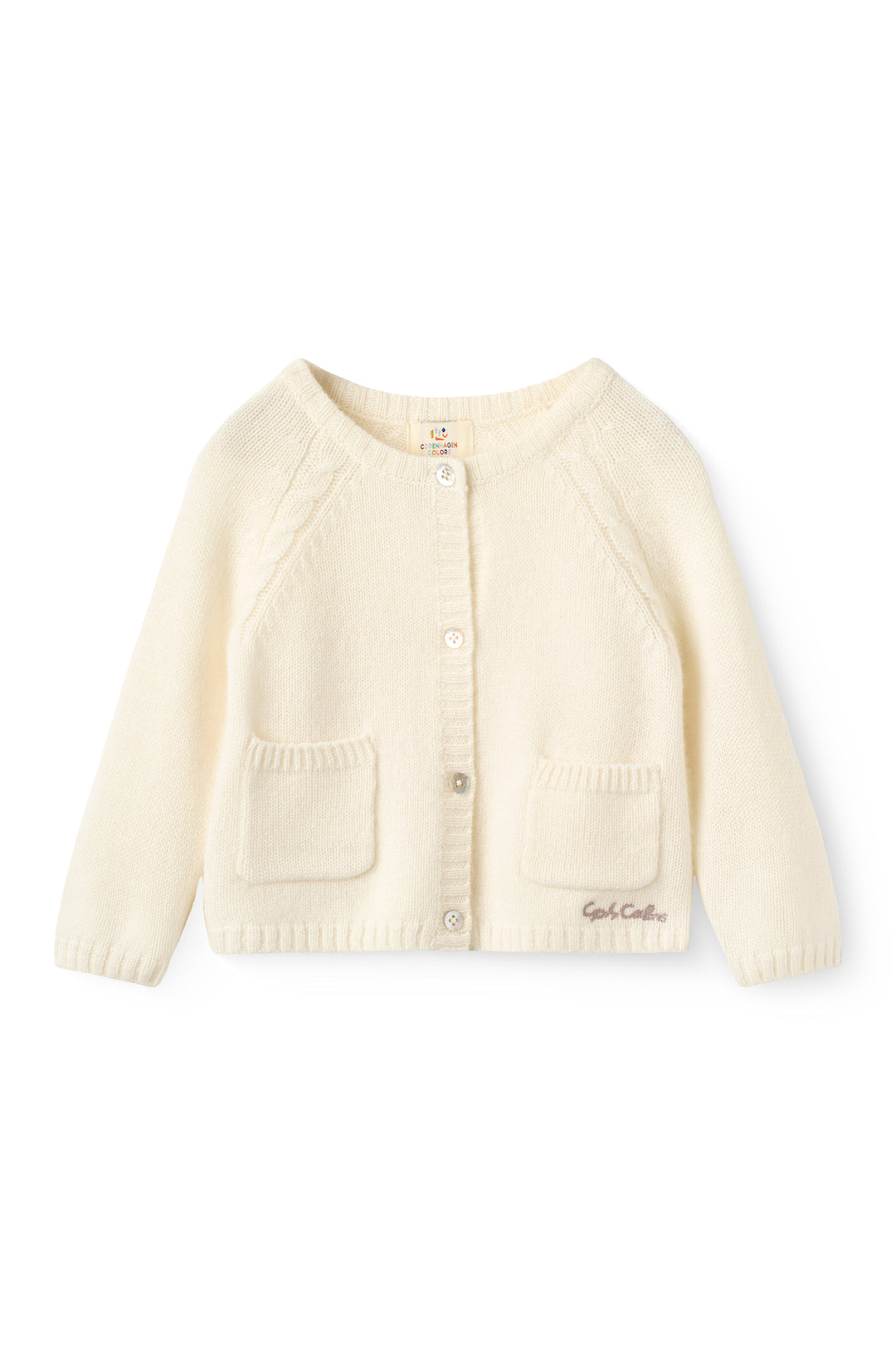 Cashmere Klassisk Baby Cardigan - Cream
