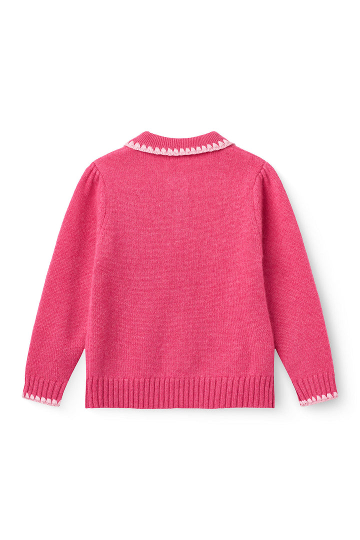 Bluse m. Krave & Deco Detaje - Fuschsia Comb.