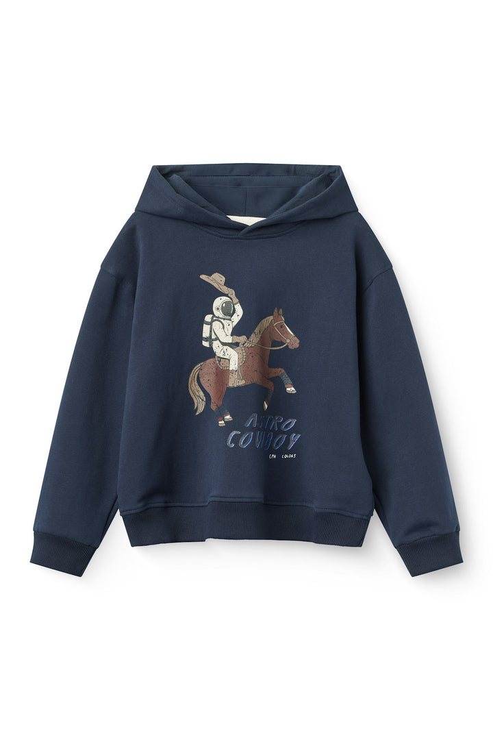 Sweat Shirt m. Hoodie - Navy