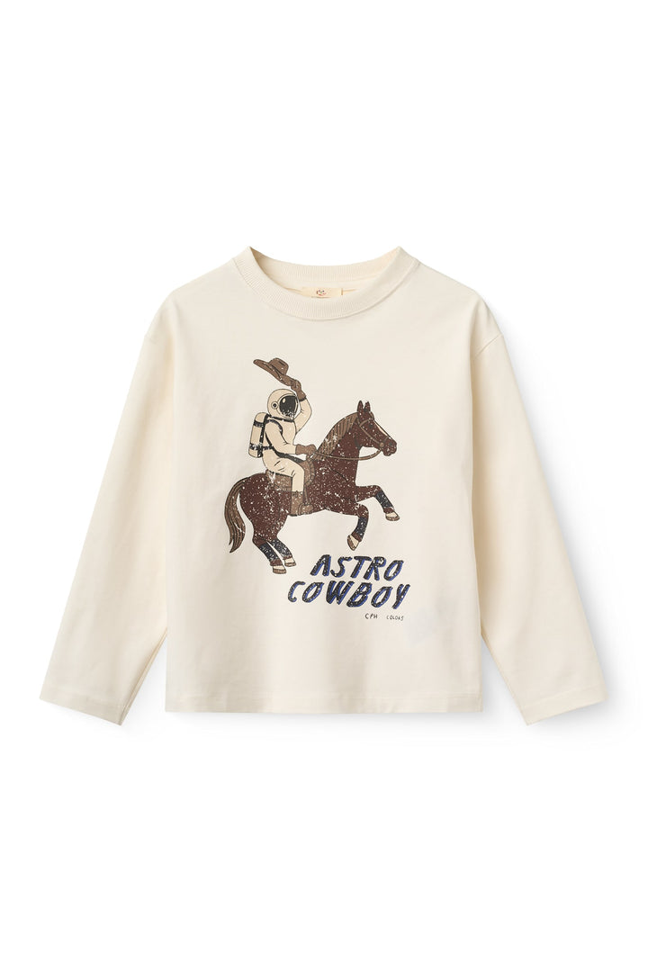 L/Æ T-Shrt m. Print - White