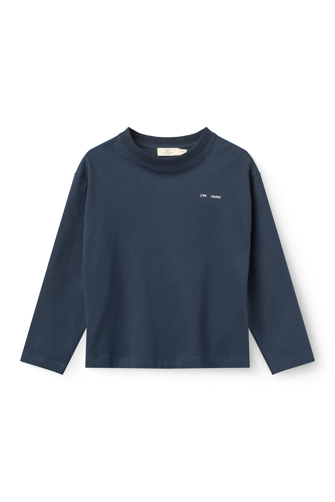 L/Æ T-Shrt m. Print - Navy