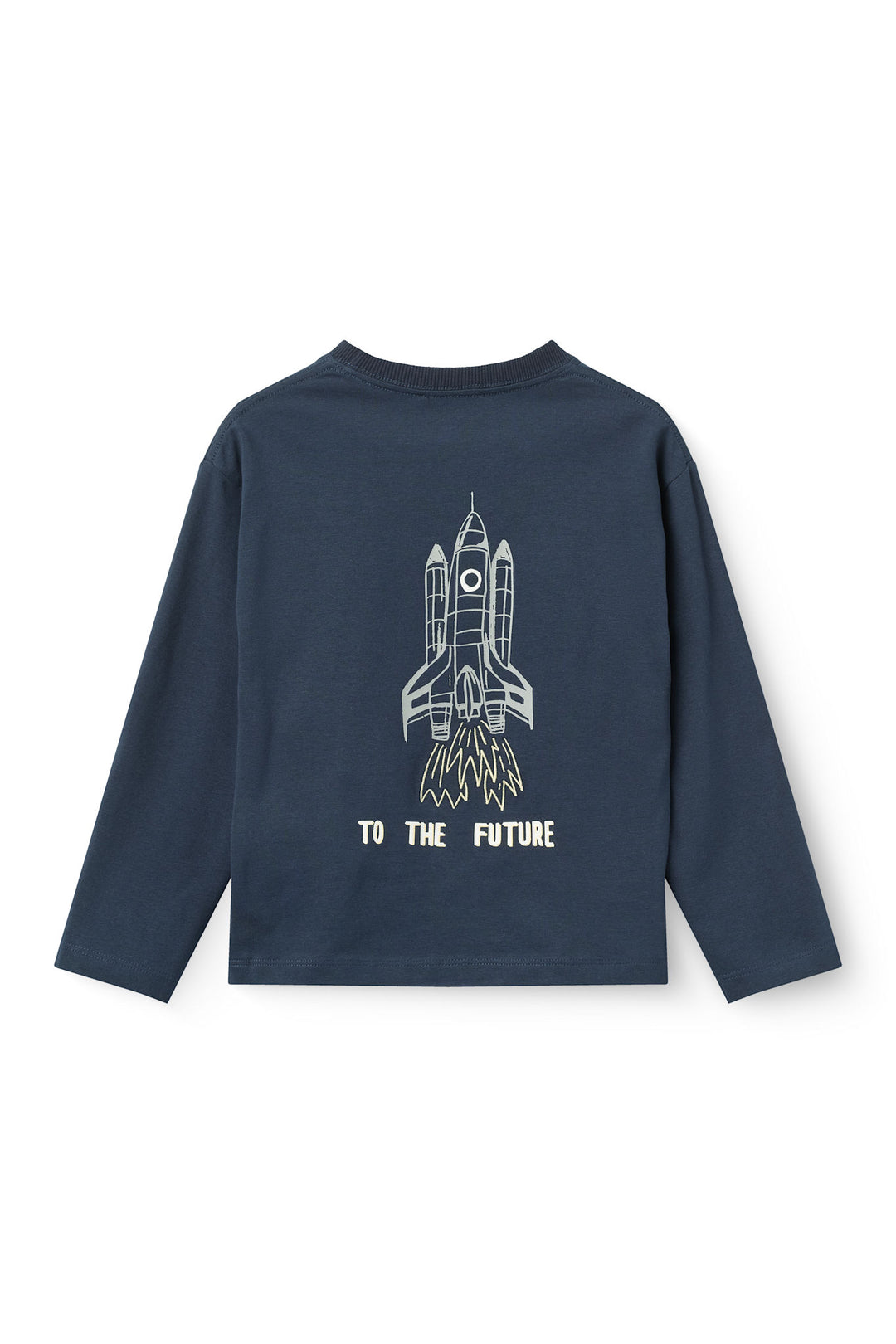 L/Æ T-Shrt m. Print - Navy