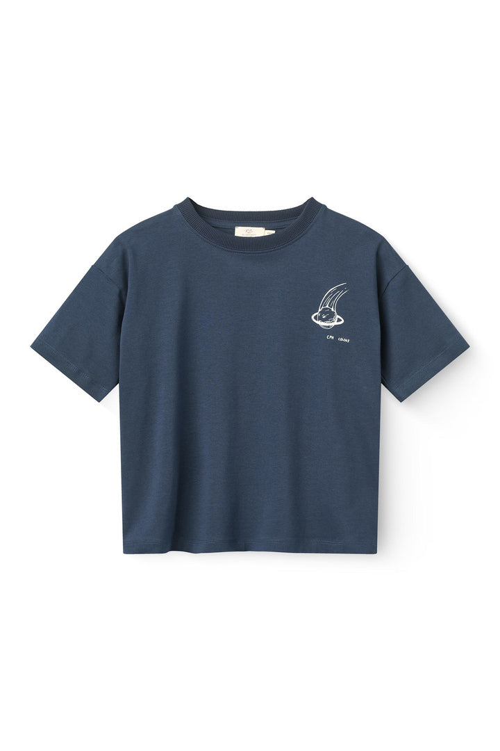 T-shirt m. print - NAVY