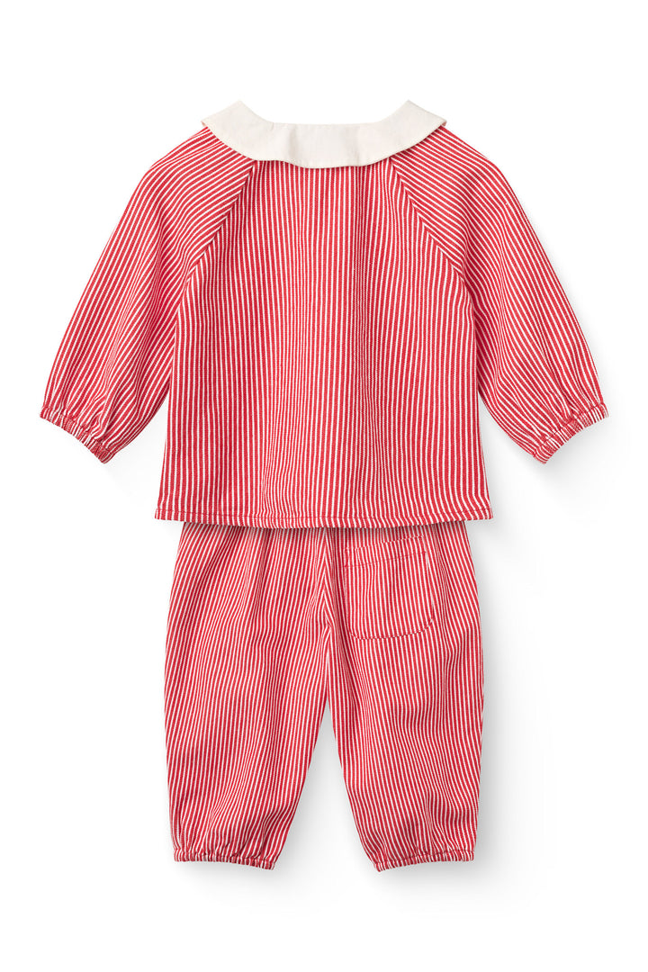 Stribet Baby Sæt - Red Stripe