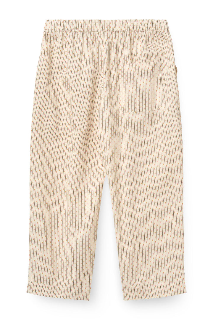 Printet Bukser m. Justerbar Talje - Sand Flower Print