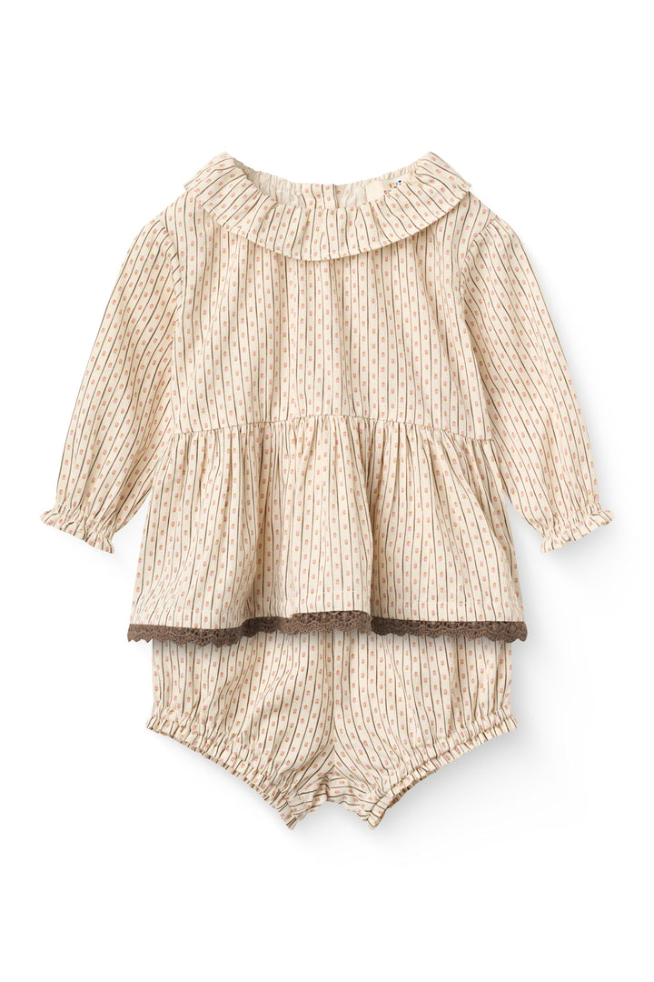 Printet Baby Sæt - Sand Flower Print