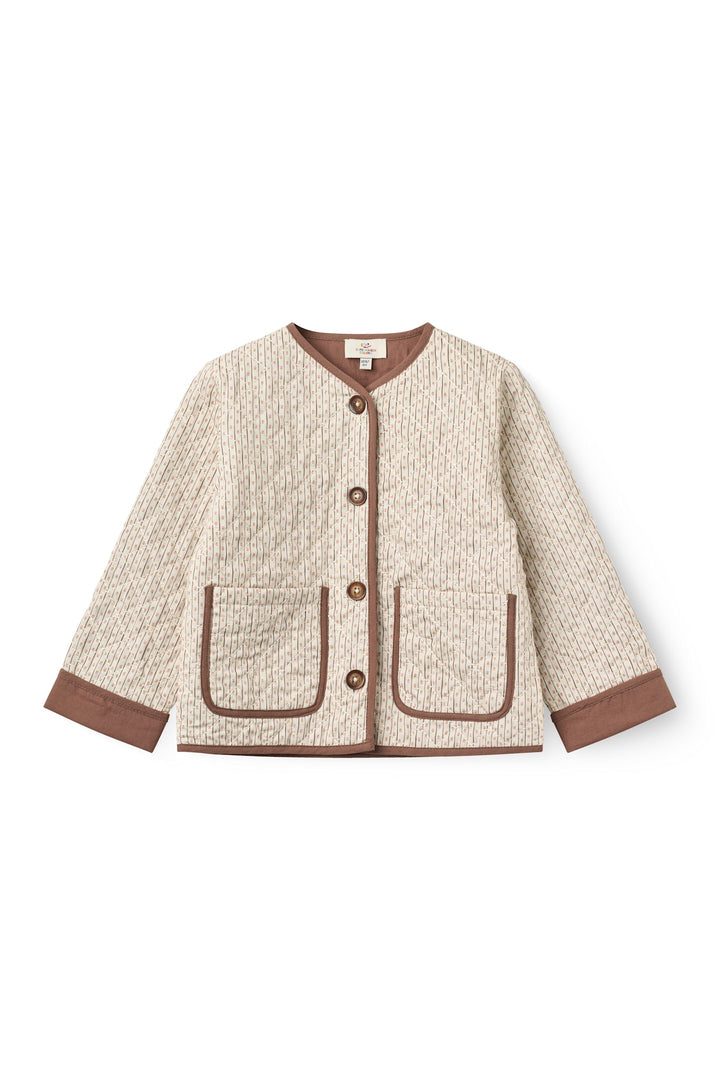 Printet Quiltjakke - Sand Flower Print