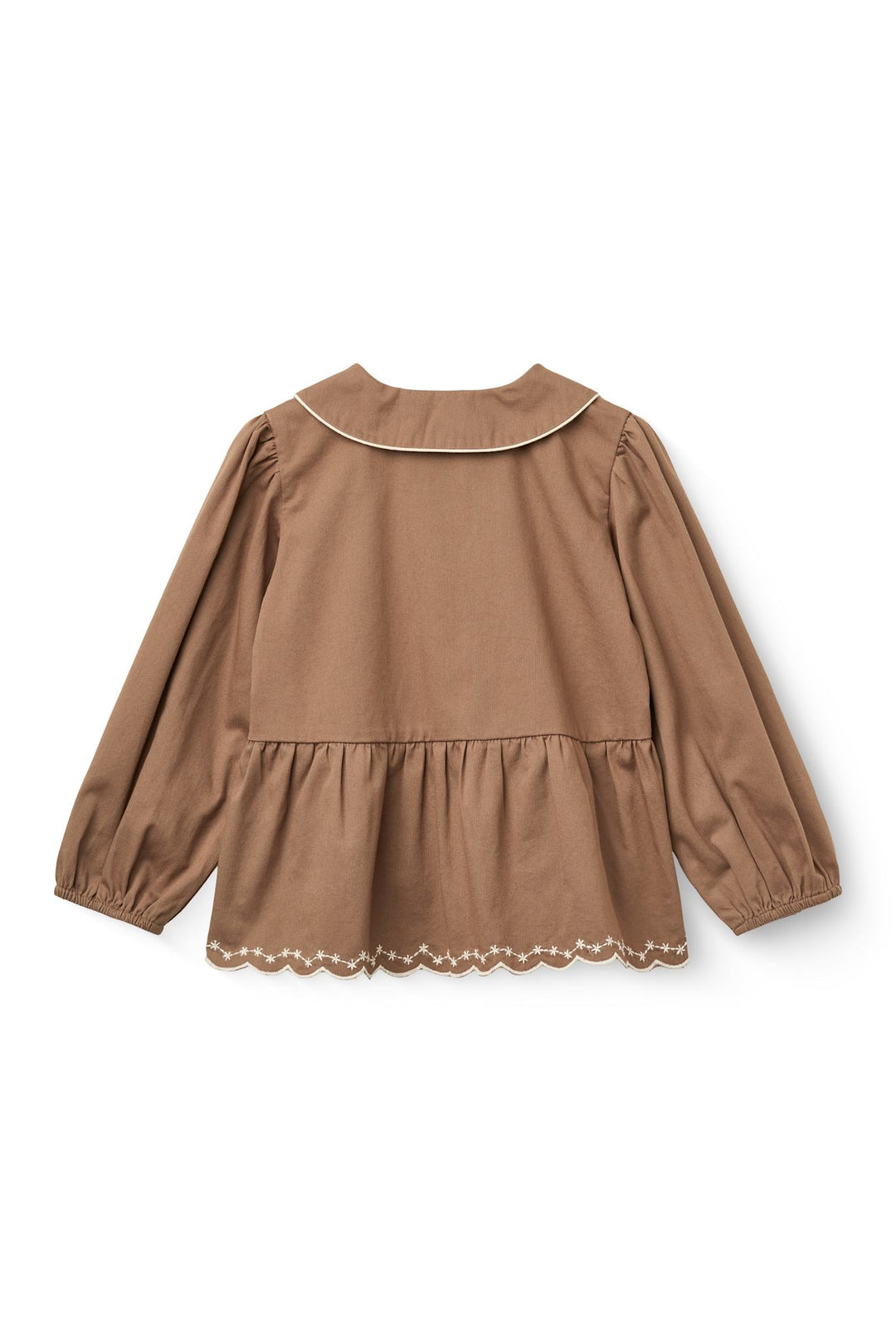 Bluse m. Broderi - Walnut