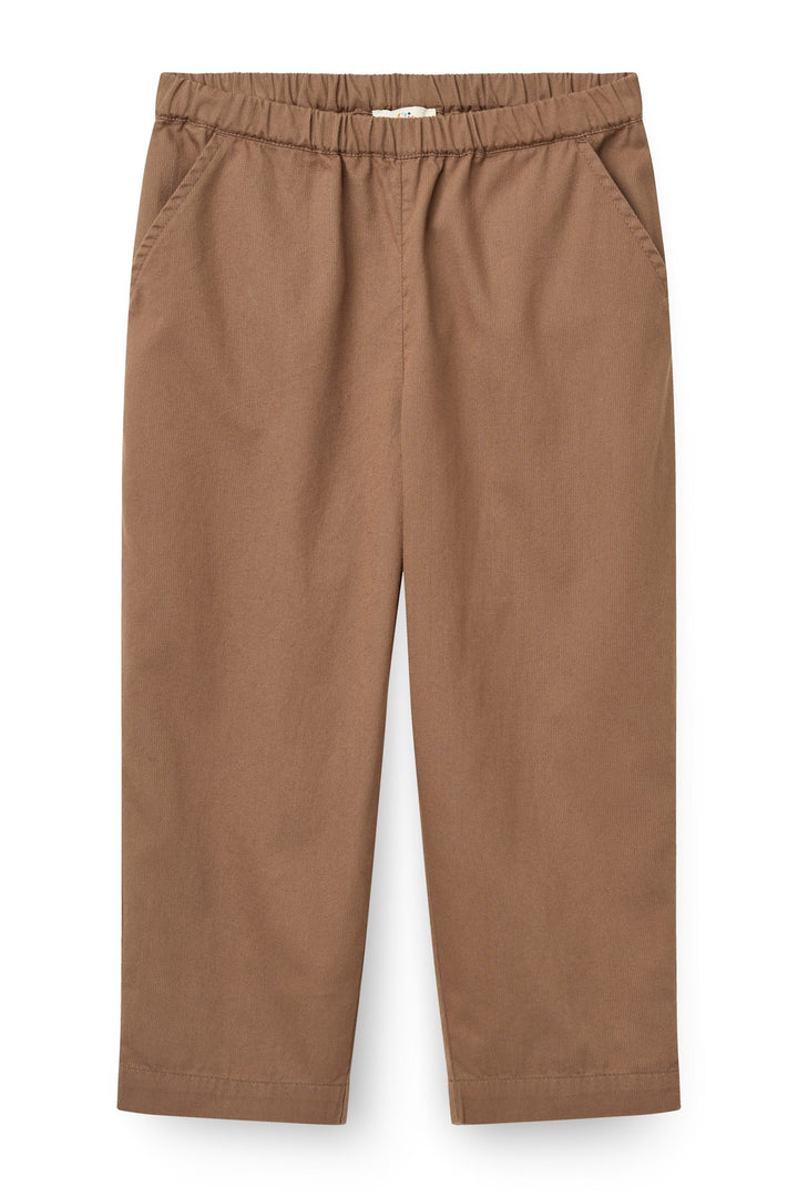 Twill bukser m. justerbar talje - Walnut