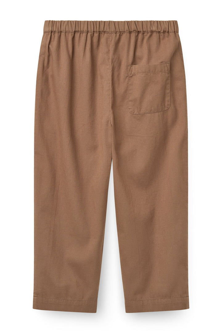 Twill bukser m. justerbar talje - Walnut