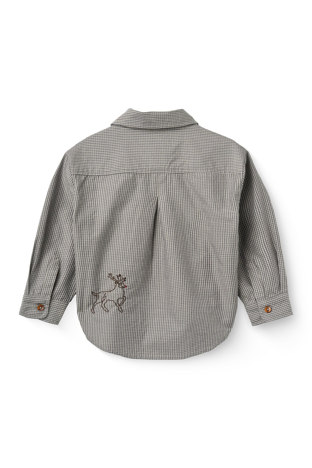Ternet Skjorte m. Broderi - Grey Check Comb.